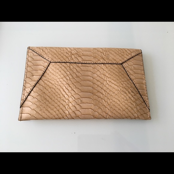 Loeffler Randall Embossed Nude Leather Clutch